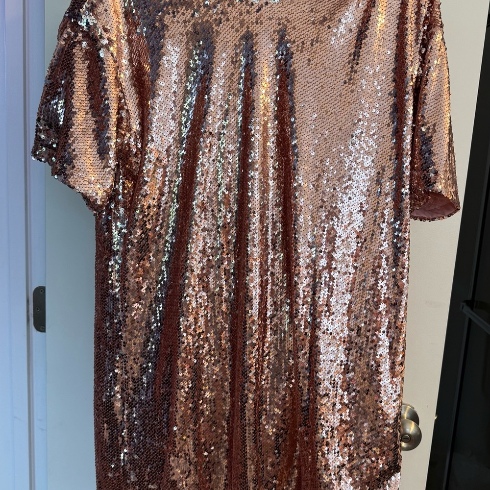 Listicle Rose Gold Sequin Dress